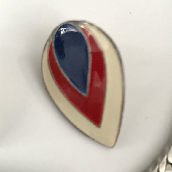 VINTAGE MCM MODERNIST ENAMEL JEWELRY SET SERPENTINE NECKLACE EARRINGS - Picture 5 of 10